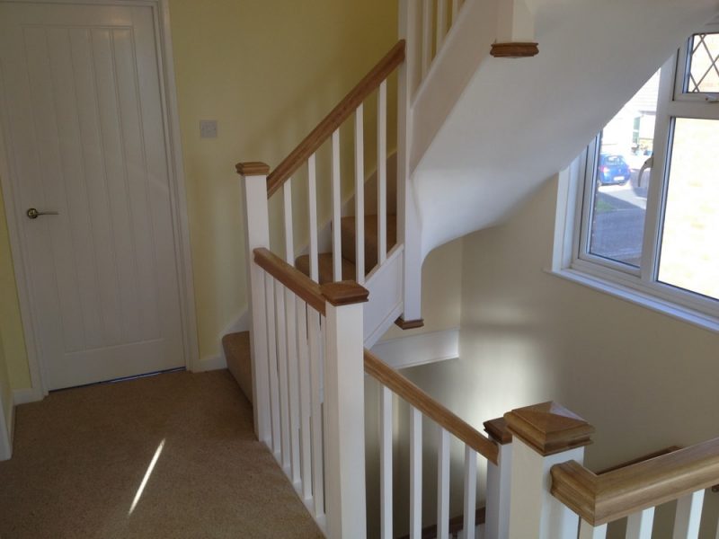 Oak handrail to staircase loft conversion in Portsmouth