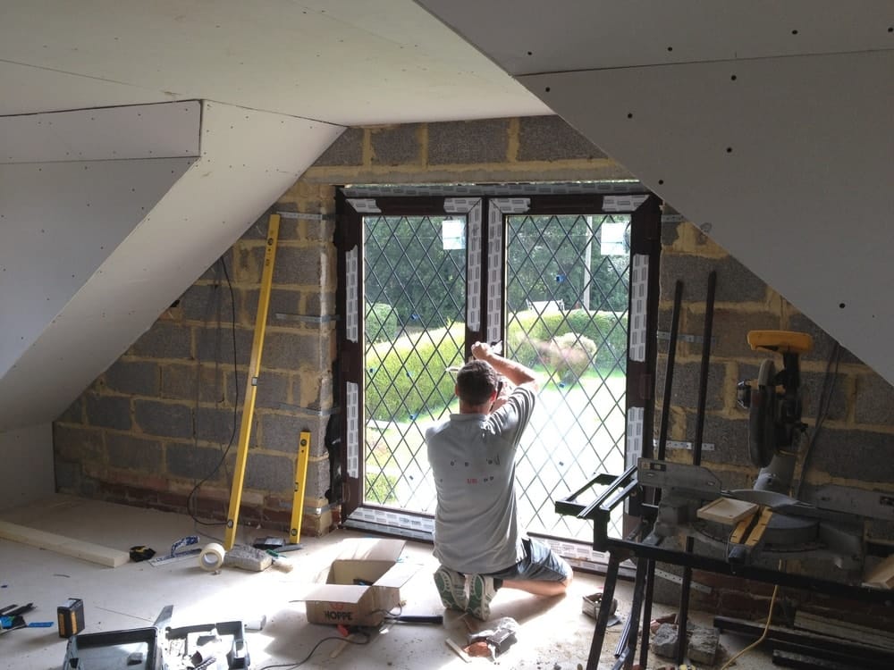 French doors to a loft conversion gable wall