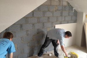 gable wall and plasterboard to a loft conversion