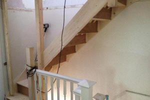 staircase to a loft conversion semi detached house