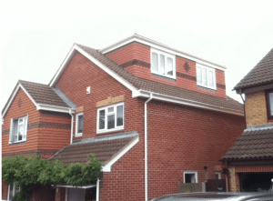Side elevation flat roof dormer to loft conversion 1 bedroom with play room