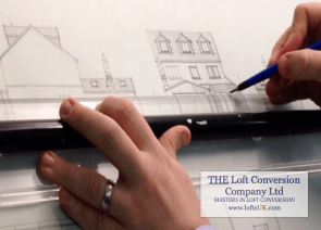 Drawing of loft conversion in Portsmouth to a detached house.